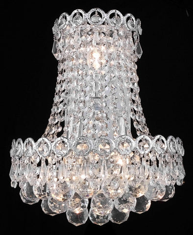 ZC121-V1901W12SC/EC By Elegant Lighting Century Collection 3 Light Chandeliers Chrome Finish