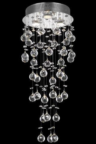 ZC121-V2006F12C/RC By Elegant Lighting Galaxy Collection 3 Lights Chandelier Chrome Finish