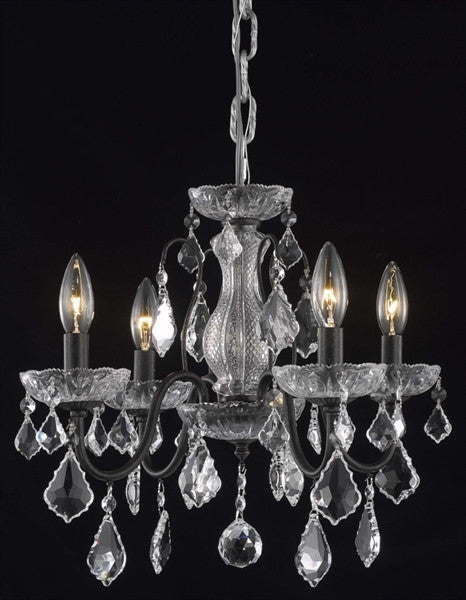 ZC121-V2015D24DB/EC By Elegant Lighting St. Francis Collection 6 Lights Chandelier Dark Bronze Finish