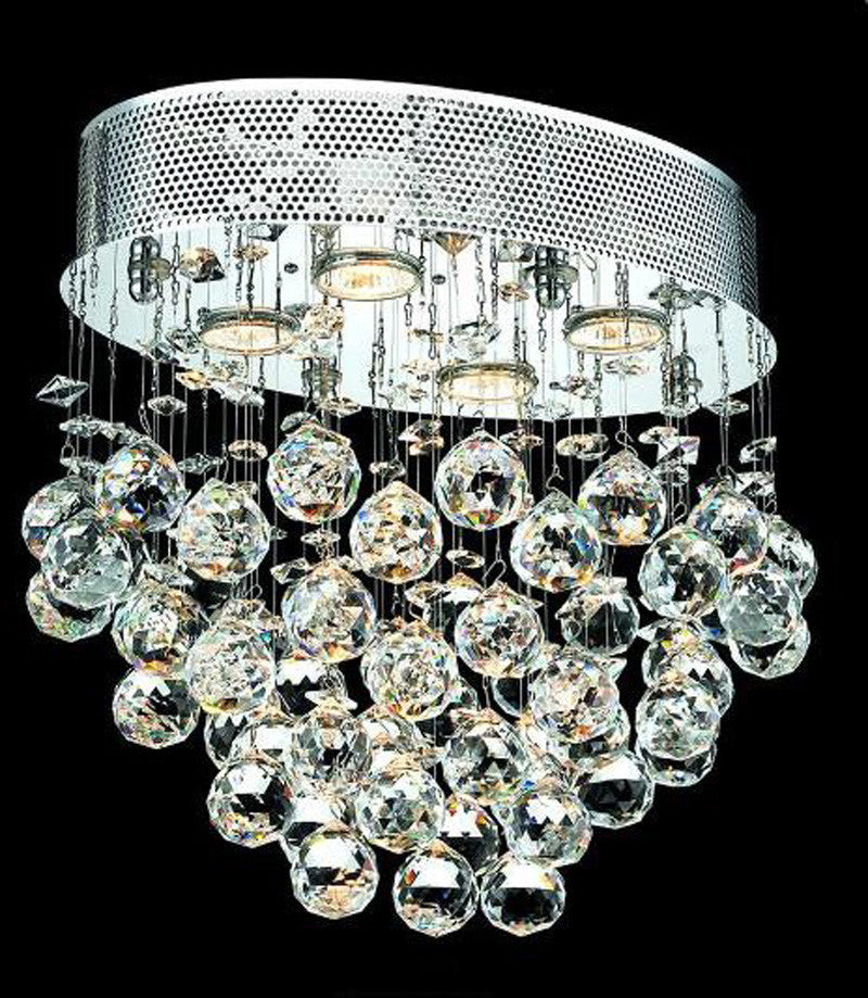 ZC121-V2022F16C/EC By Elegant Lighting - Galaxy Collection Chrome Finish 4 Lights Flush Mount