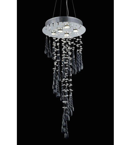 C121-2028G36C-GLB/RC By Elegant Lighting Comet Collection 5 Light Foyer/Hallway Chrome Finish