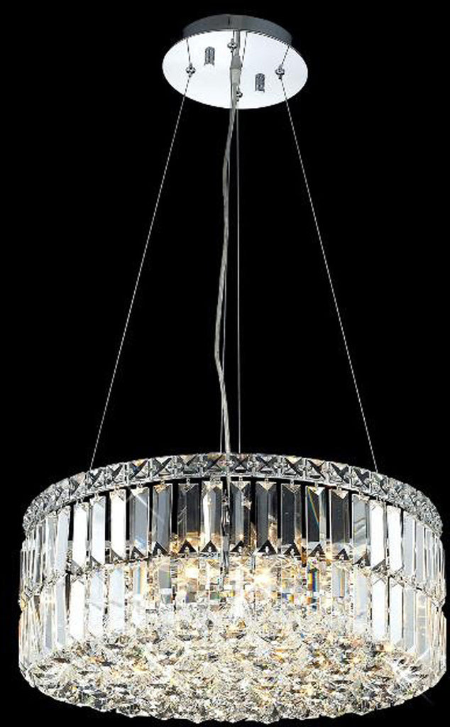 ZC121-V2030D20C/EC By Elegant Lighting - Maxim Collection Chrome Finish 12 Lights Dining Room