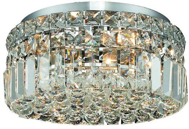 ZC121-V2030F12C/EC By Elegant Lighting - Maxim Collection Chrome Finish 4 Lights Flush Mount