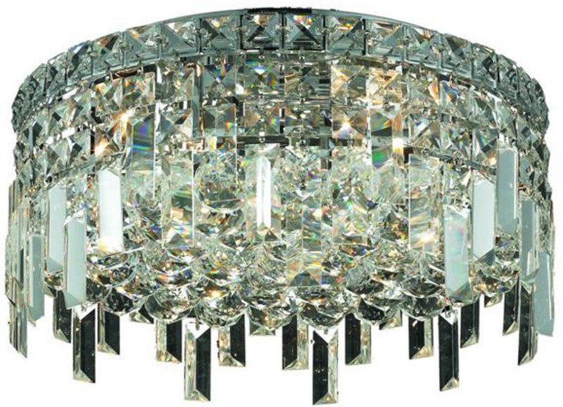 ZC121-V2031F16C/EC By Elegant Lighting - Maxim Collection Chrome Finish 5 Lights Flush Mount