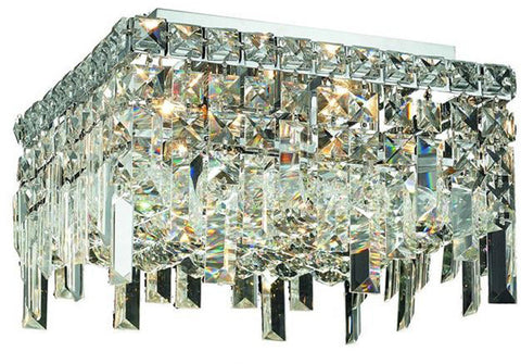 ZC121-V2033F14C/EC By Elegant Lighting - Maxim Collection Chrome Finish 5 Lights Flush Mount