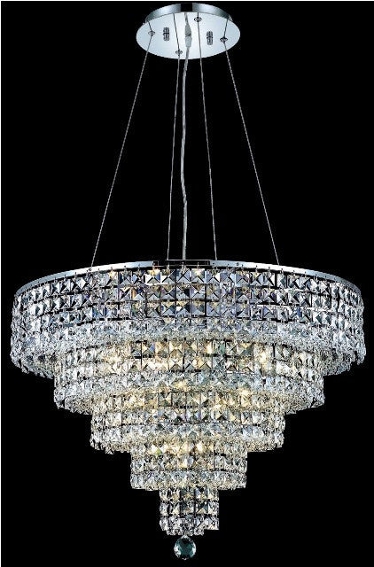 C121-2037D26C/RC By Elegant Lighting Maxim Collection 14 Light Chandeliers Chrome Finish