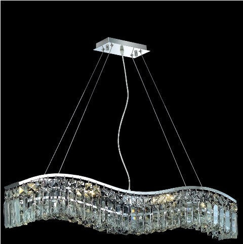 C121-2040D30C/RC By Elegant Lighting Contour Collection 6 Light Chandeliers Chrome Finish