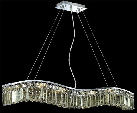 C121-2040D44C-GT/RC By Elegant Lighting Contour Collection 10 Light Chandeliers Chrome Finish