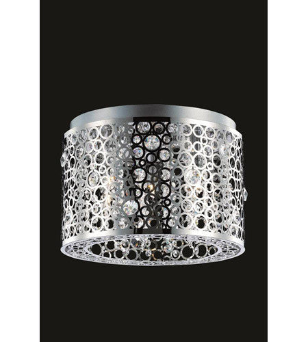 C121-2051F14C/RC By Elegant Lighting Soho Collection 3 Light Flush Mount Chrome Finish