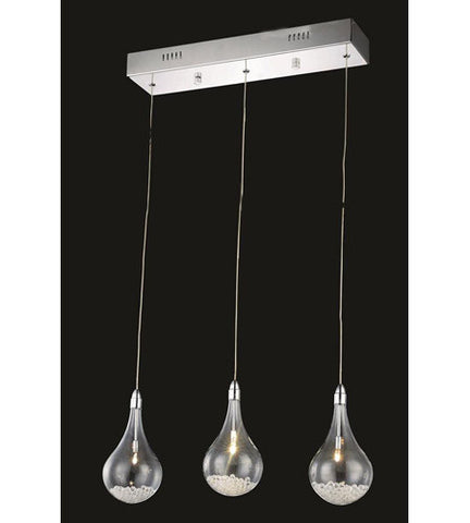 C121-2054D3O/RC By Elegant Lighting Edison Collection 3 Light Pendant Chrome Finish