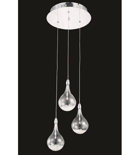 C121-2054D3R/RC By Elegant Lighting Edison Collection 3 Light Pendant Chrome Finish