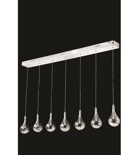 C121-2054D7O/RC By Elegant Lighting Edison Collection 7 Light Pendant Chrome Finish