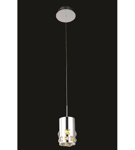 C121-2055D1R/RC By Elegant Lighting Broadway Collection 1 Light Pendant Chrome Finish