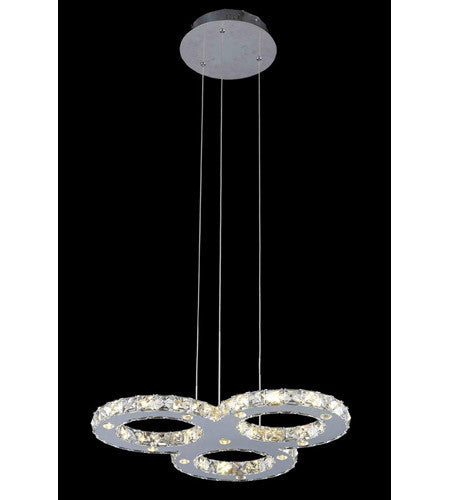 C121-2063D22C/RC By Elegant Lighting Atom Collection 20 Light Dining Room Chrome Finish