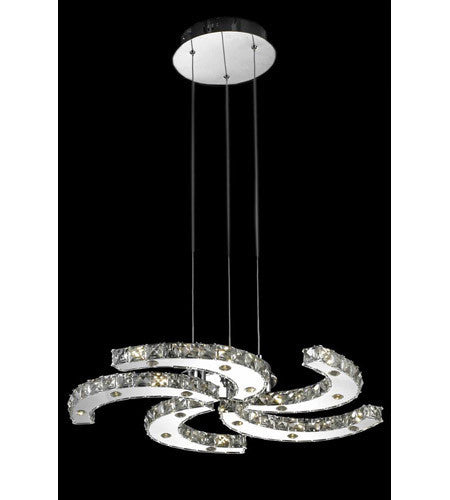 C121-2064D26C/RC By Elegant Lighting Atom Collection 25 Light Dining Room Chrome Finish