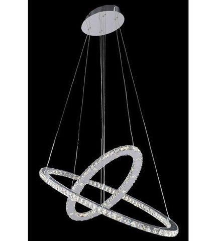 C121-2067D48C/RC By Elegant Lighting Atom Collection 50 Light Dining Room Chrome Finish