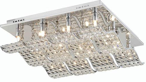 C121-2087F20C/EC By Elegant Lighting - Concept Collection Chrome Finish 12 Lights Flush Mount