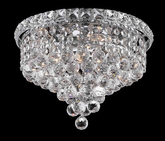 C121-2527F12C/EC By Elegant Lighting Tranquil Collection 4 Lights Flush Mount Chrome Finish