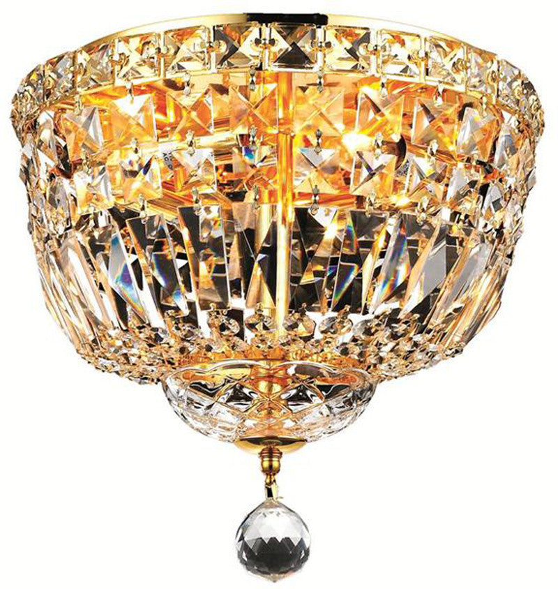 ZC121-V2528F12G/EC By Elegant Lighting - Tranquil Collection Gold Finish 4 Lights Flush Mount