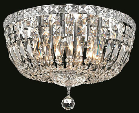 ZC121-V2528F16C/EC By Elegant Lighting - Tranquil Collection Chrome Finish 6 Lights Flush Mount