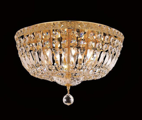 ZC121-V2528F16G/EC By Elegant Lighting - Tranquil Collection Gold Finish 6 Lights Flush Mount