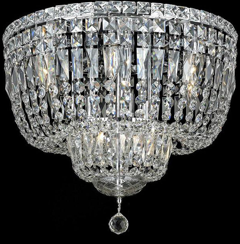 ZC121-V2528F20C/EC By Elegant Lighting - Tranquil Collection Chrome Finish 10 Lights Flush Mount