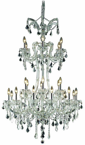 C121-2800G32C/RC By Elegant Lighting Maria Theresa Collection 24 Light Foyer/Hallway Chrome Finish