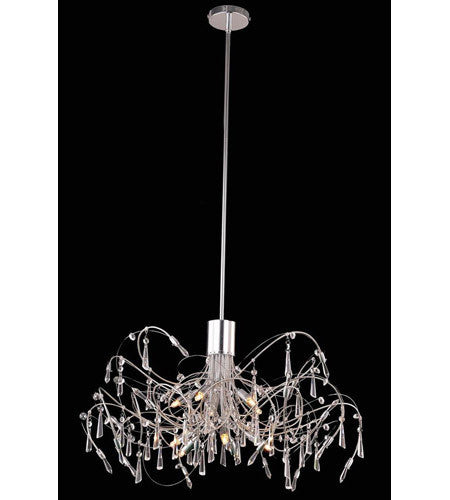 C121-3203D30C/RC By Elegant Lighting Galactic Collection 10 Light Pendent lamp Chrome Finish