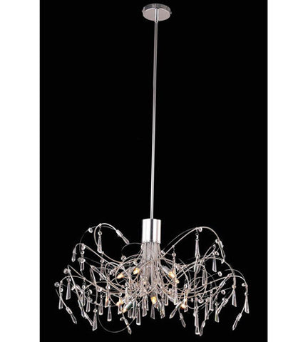 C121-3203D30C/RC By Elegant Lighting Galactic Collection 10 Light Pendent lamp Chrome Finish