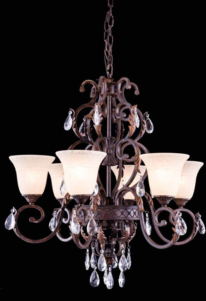 C121-4900D30GU/RC By Elegant Lighting - Troy Collection Gilded Umber Finish 6 Lights Pendant lamp