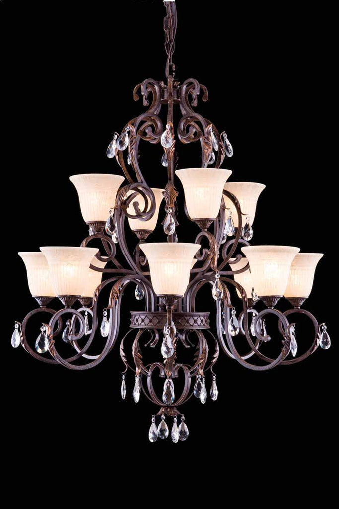 C121-4900G40GU/RC By Elegant Lighting - Troy Collection Gilded Umber Finish 12 Lights Pendant lamp