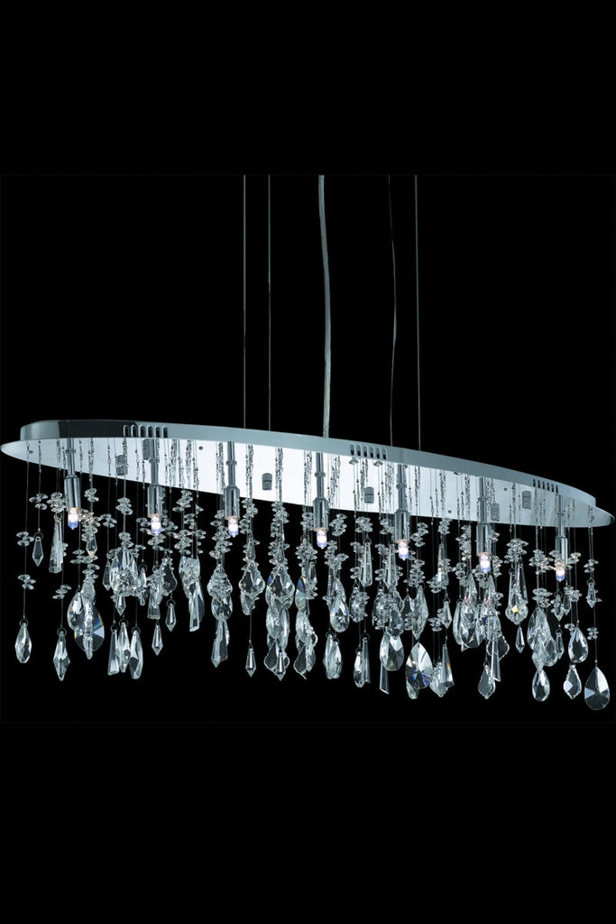 C121-5902D38C/RC By Elegant Lighting Mirage Collection 7 Light Chandeliers Chrome Finish