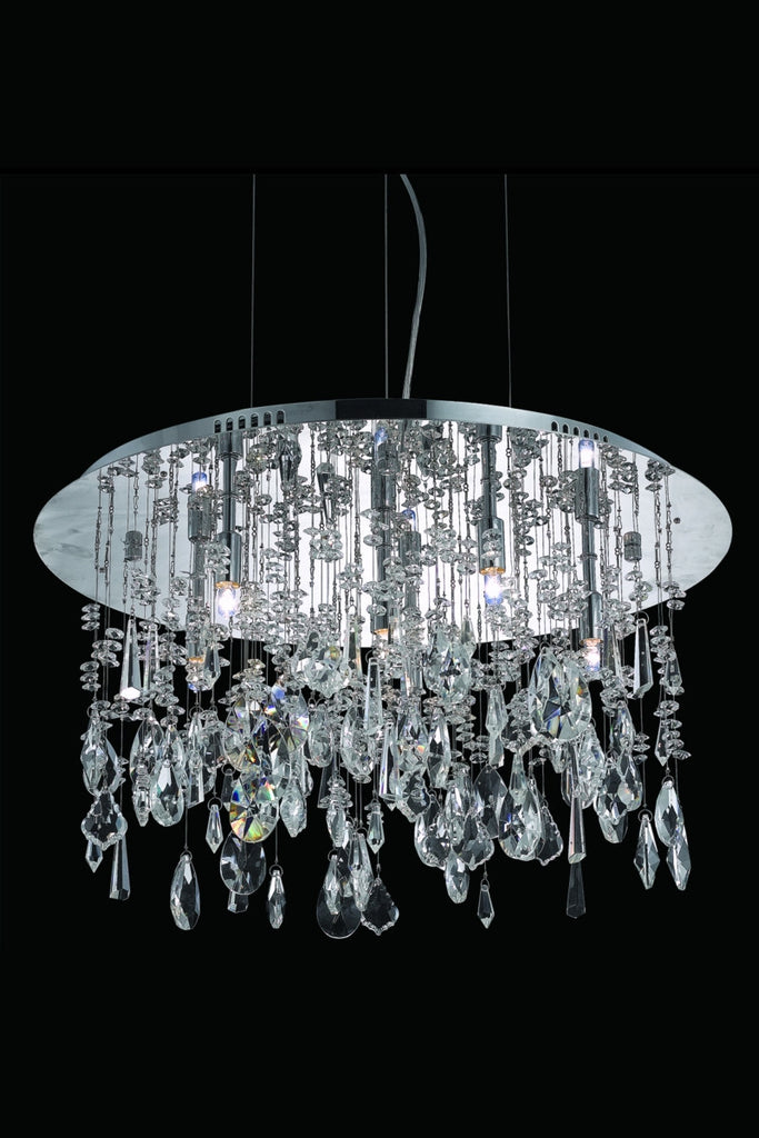 C121-5903D22C/RC By Elegant Lighting Mirage Collection 6 Light Chandeliers Chrome Finish