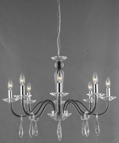 C121-6908D29B/EC By Elegant Lighting Avalon Collection 8 Light Chandeliers Black Finish