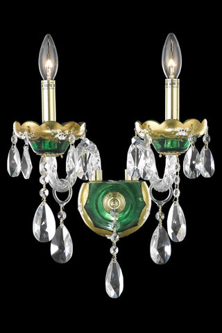 ZC121-7810W2GN/EC By Regency Lighting Alexandria Collection 2 Light Chandeliers Green Finish