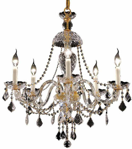 ZC121-7831D25G/EC By Regency Lighting - Alexandria Collection Gold Finish 5 Lights Dining Room