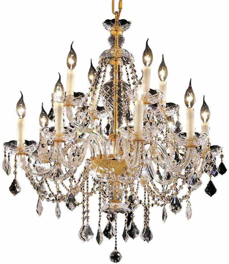 ZC121-7831D28G/EC By Regency Lighting - Alexandria Collection Gold Finish 12 Lights Dining Room