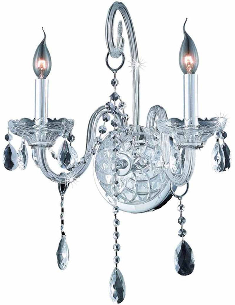 ZC121-7952W2C/EC By Regency Lighting - Verona Collection Chrome Finish 2 Lights Wall Sconce