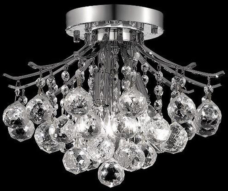 ZC121-V8000F12C/EC By Elegant Lighting - Toureg Collection Chrome Finish 3 Lights Flush Mount