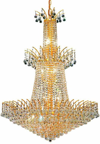 ZC121-V8031G32G/EC By Elegant Lighting - Victoria Collection Gold Finish 18 Lights Foyer/Hallway