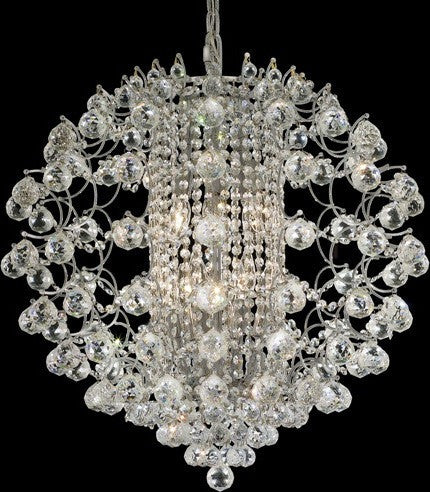 C121-8064D24C/RC By Elegant Lighting St. Ives Collection 12 Lights Chandelier Chrome Finish