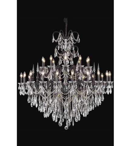 C121-8730G53DB/RC By Elegant Lighting Athena Collection 30 Light Chandeliers Dark Bronze Finish