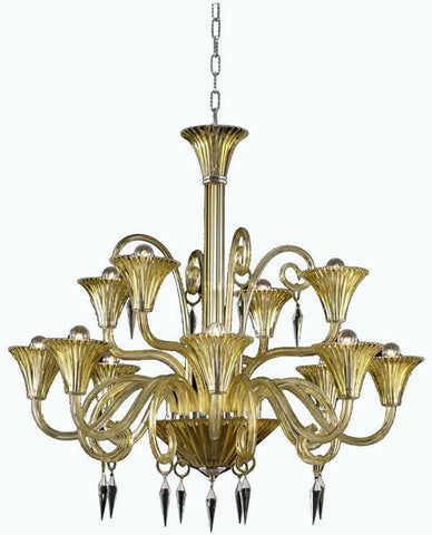 C121-8812D37YW/EC By Elegant Lighting - Symphony Collection 12 Lights Dining Room