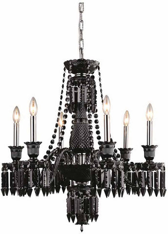 C121-8906D27SB-JT/EC By Elegant Lighting - Majestic Collection Black Finish 6 Lights Dining Room