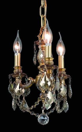 C121-9103D10FG-GT By Regency Lighting-Lille Collection French Gold Finish 3 Lights Chandelier