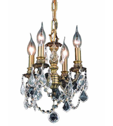 C121-9104D10AB-GT/RC By Elegant Lighting Lille Collection 3 Light Pendant Antique Bronze Finish