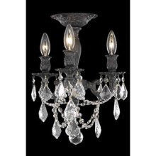 C121-9203F13DB-GT/RC By Elegant Lighting Rosalia Collection 3 Lights Semi Flush Dark Bronze Finish