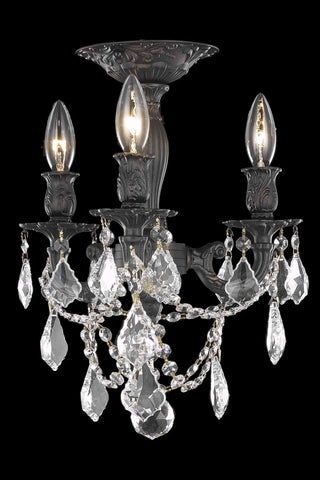 ZC121-9203F13DB/EC By Regency Lighting Rosalia Collection 3 Light Flushmount Dark Bronze Finish