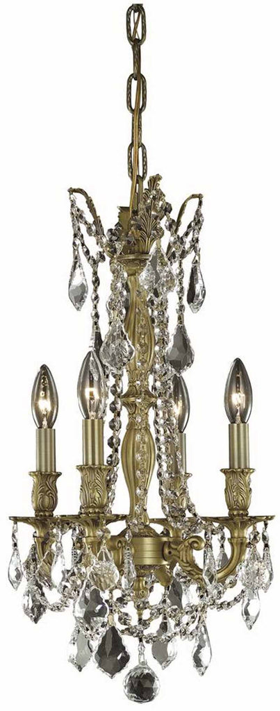 C121-9204D10AB/EC By Elegant Lighting - Rosalia Collection Antique Bronze Finish 4 Lights Pendant Lamp