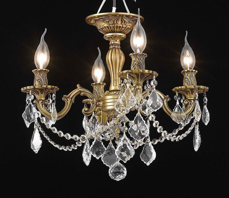 ZC121-9204F17FG/EC By Regency Lighting - Rosalia Collection French Gold Finish 4 Lights Flush Mount